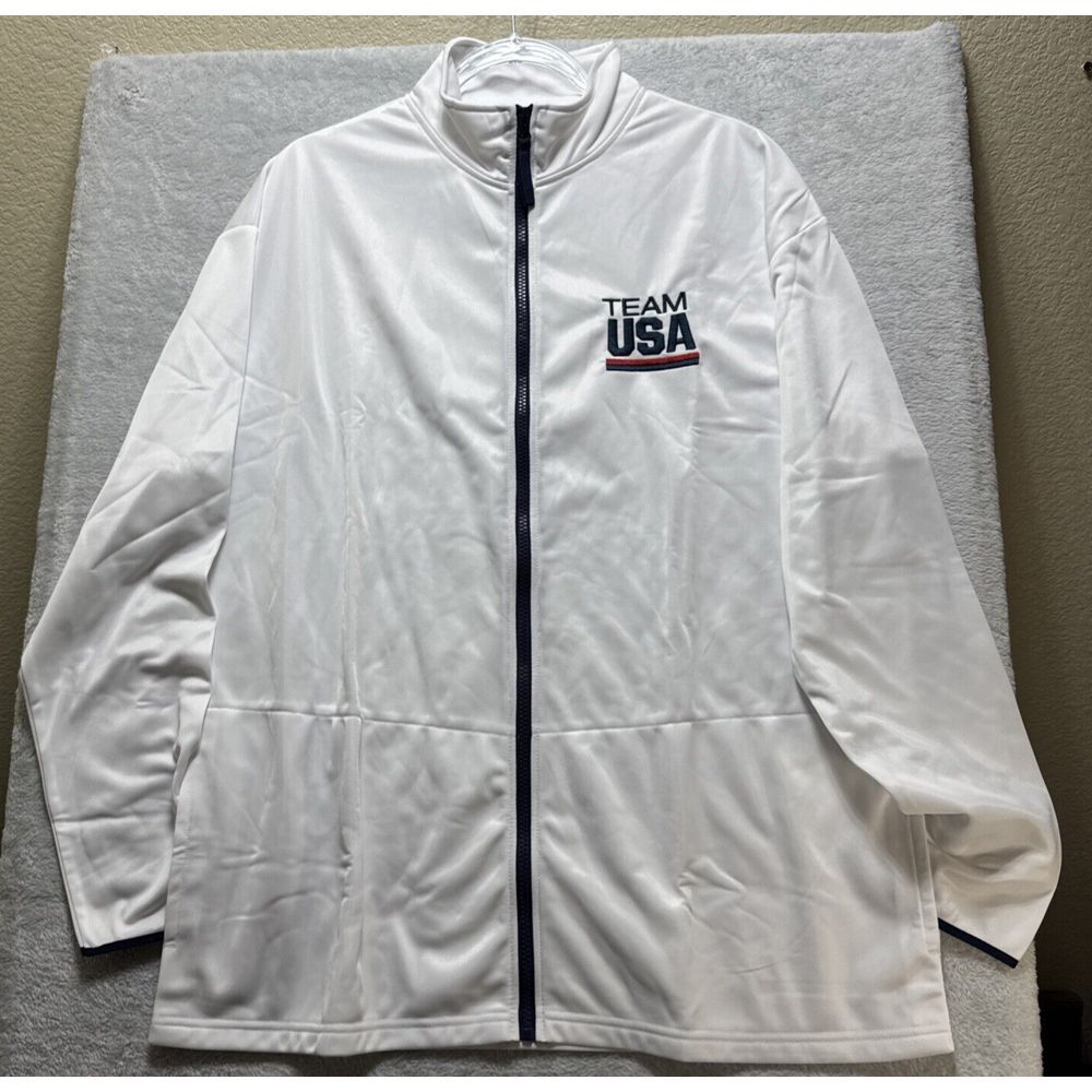 Olympics Jacket Men Extra Large Team USA Lightweight Full Zip Red, White & Blue‎